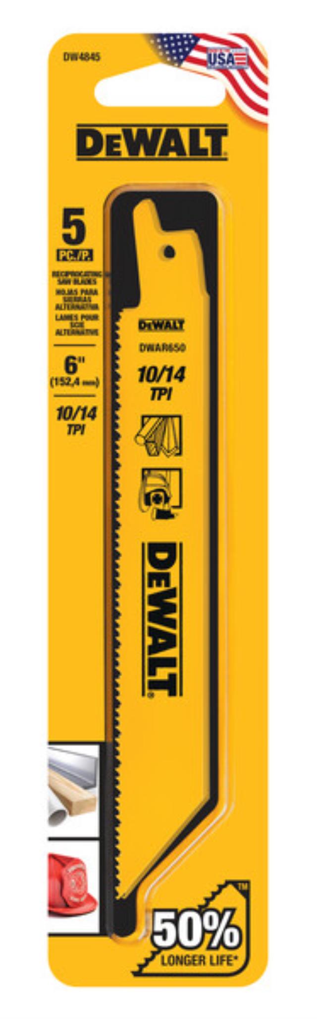 Rental store for DEWALT 6 IN 10 14TPI RECIP SAW BLADE in North Wilkesboro NC