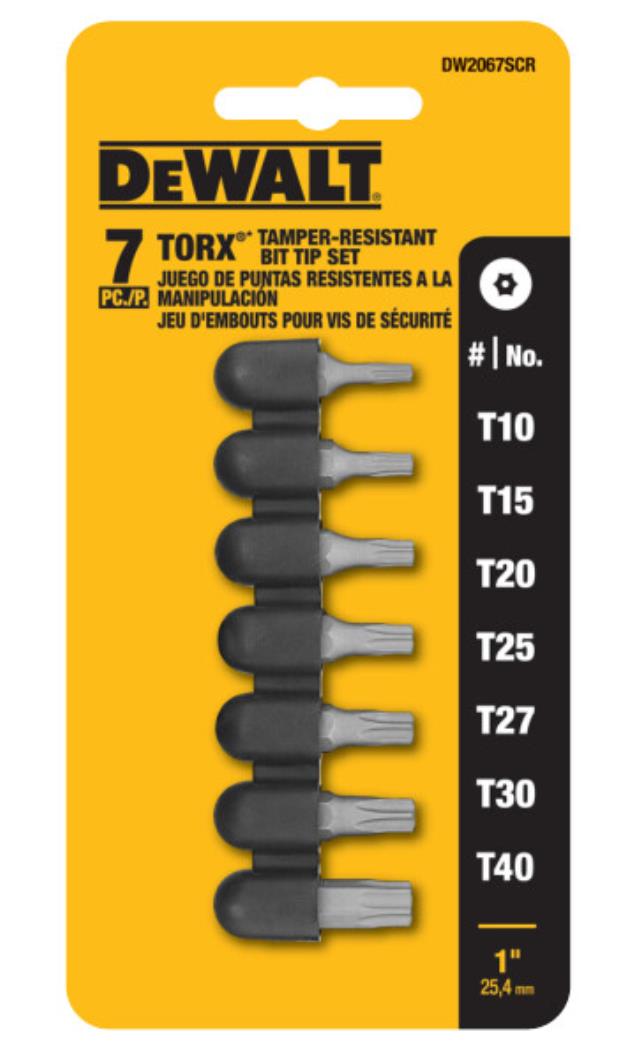 Rental store for DEWALT 7 PC SECURITY TORX SET in North Wilkesboro NC