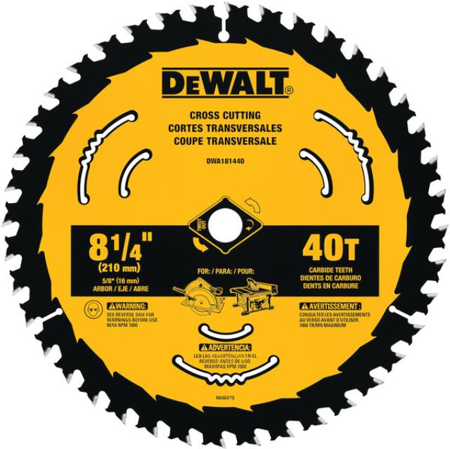 Rental store for DEWALT 8 1 4 40T CIRC SAW BLADE in North Wilkesboro NC
