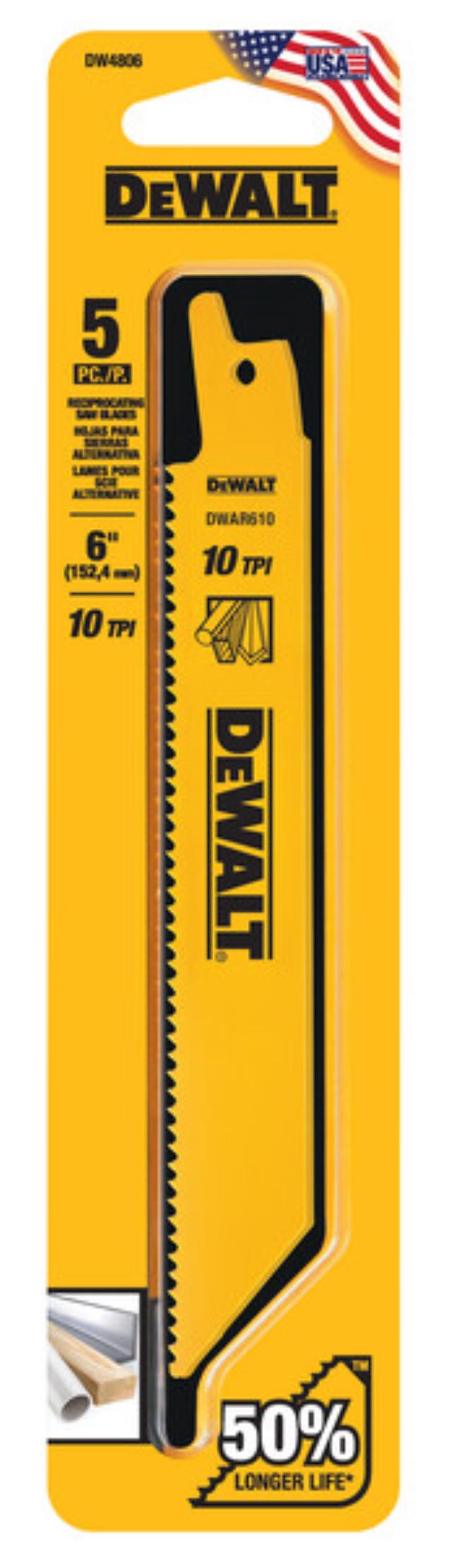 Rental store for DEWALT 6IN 10TPI RECIP BLADE in North Wilkesboro NC