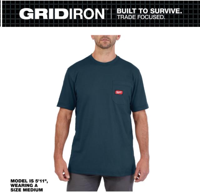 Rental store for MIL-GRIDIRON T-SHIRT SS W POCKET BLUE LR in North Wilkesboro NC