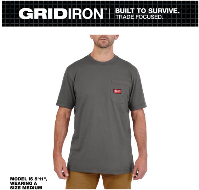 Rental store for MIL-GRIDIRON T-SHIRT SS W POCKET GRAY 2X in North Wilkesboro NC