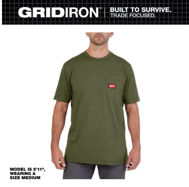 Rental store for MIL-GRIDIRON T-SHIRT SS W POCKET GRN LRG in North Wilkesboro NC