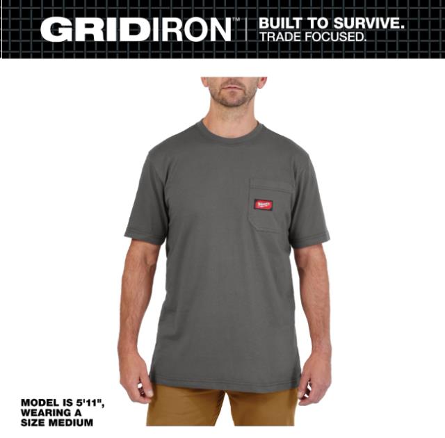 Rental store for MIL-GRIDIRON T-SHIRT SS W POCKET GRAY XL in North Wilkesboro NC