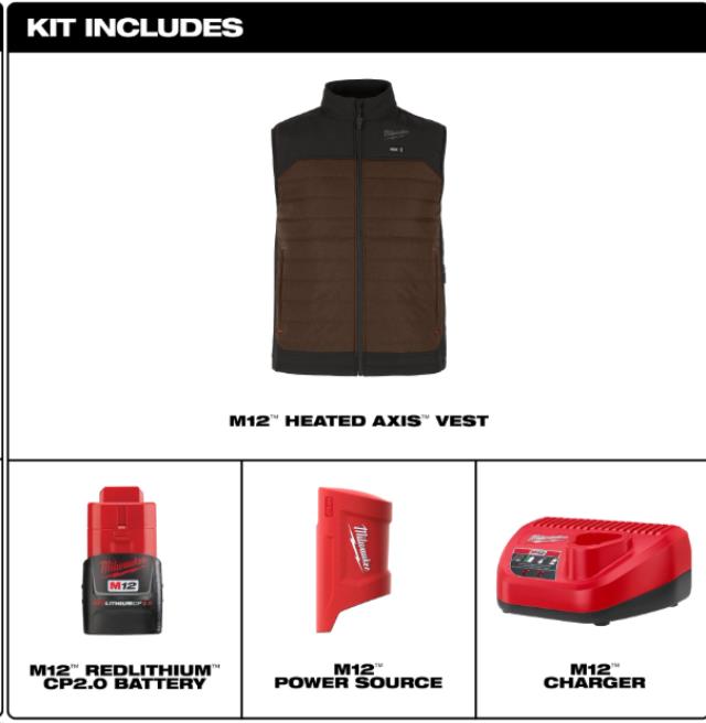 Rental store for MIL-M12 AXIS BROWN HEATED VEST XL in North Wilkesboro NC