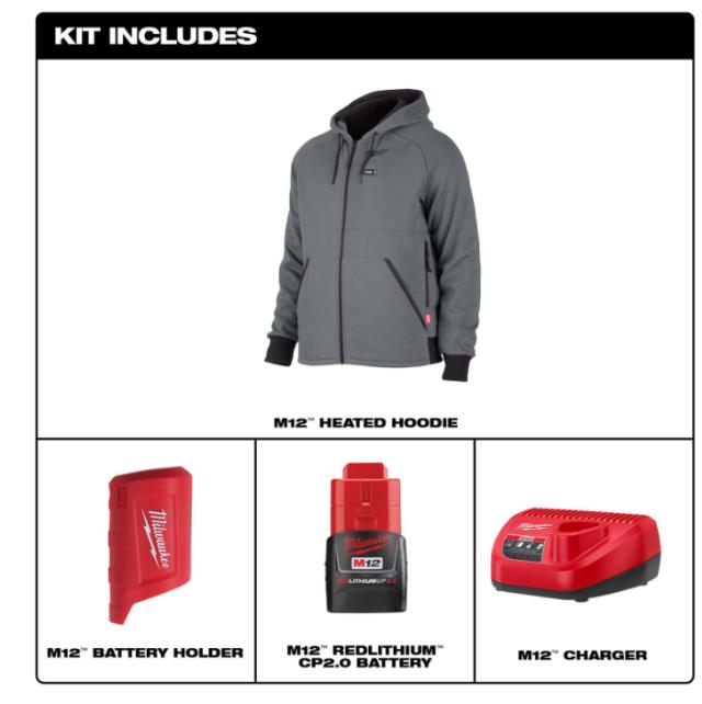 Rental store for MIL-M12 HOODIE HEATED JACKET GRAY LG in North Wilkesboro NC